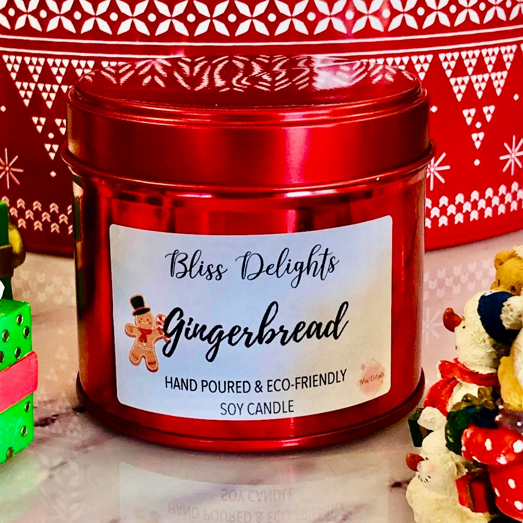 Bliss Delights Gingerbread Scented Candle | Vegan & Eco-Friendly