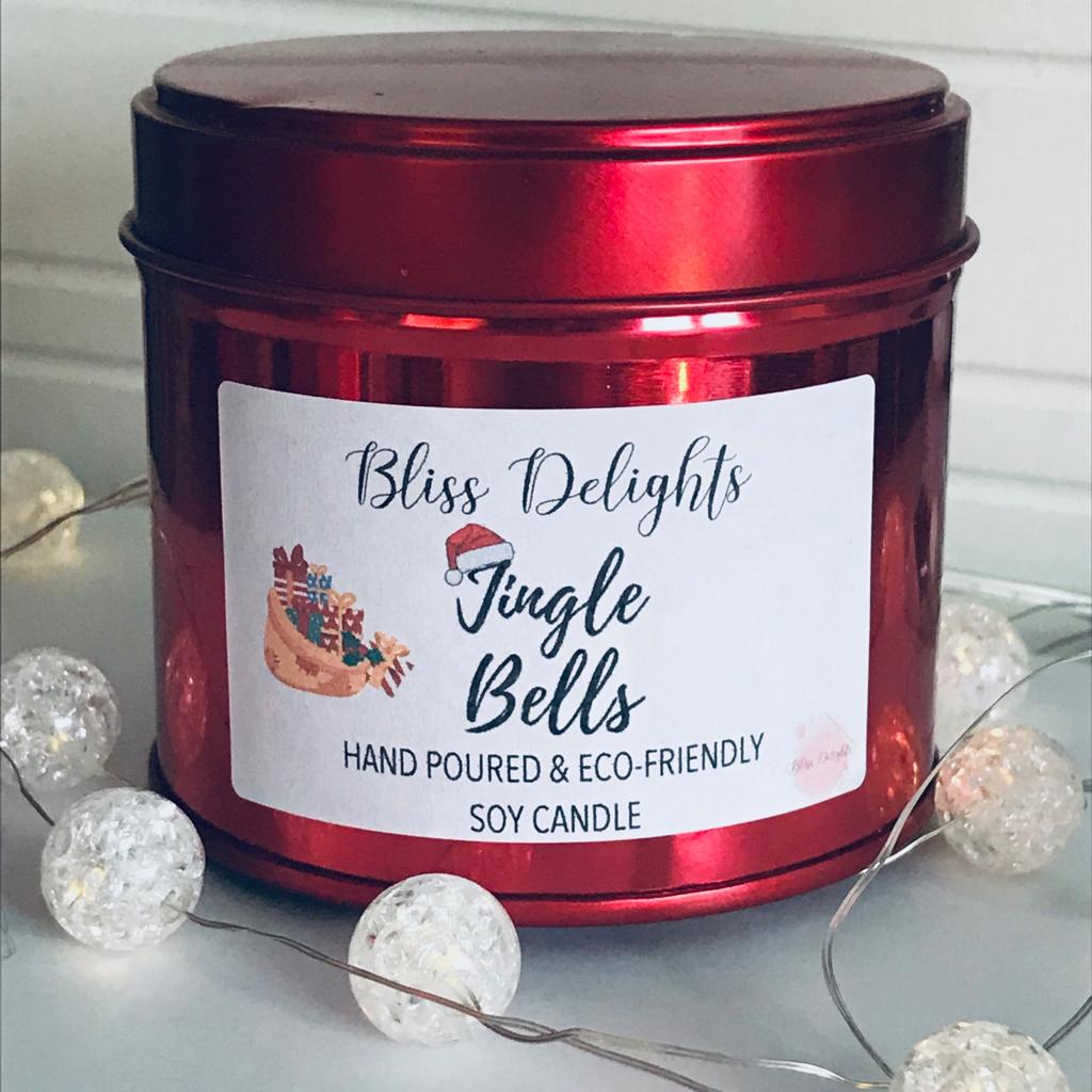 Bliss Delights Jingle Bells Scented Christmas Candle | Soy Candle
