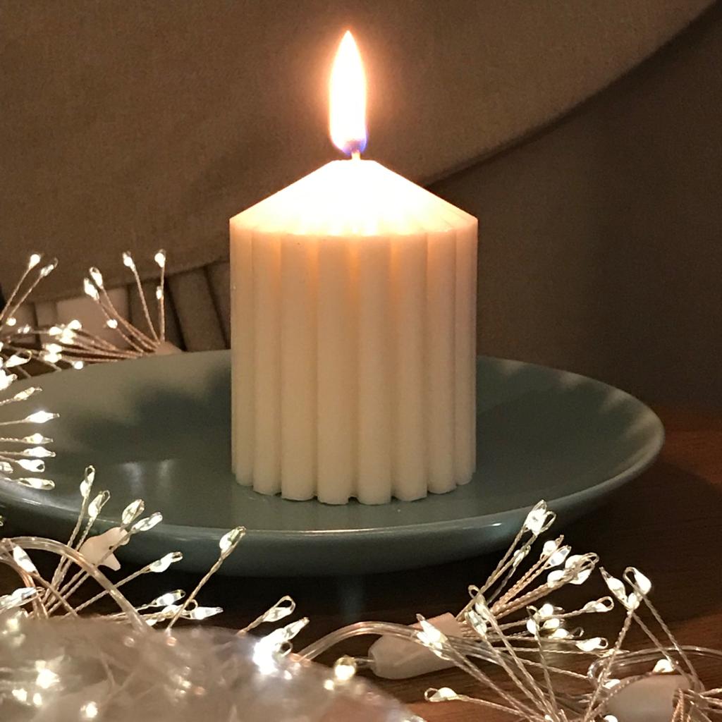 Bliss Delights Organic Unscented Soy Pillar Candles | Eco Vegan Candle