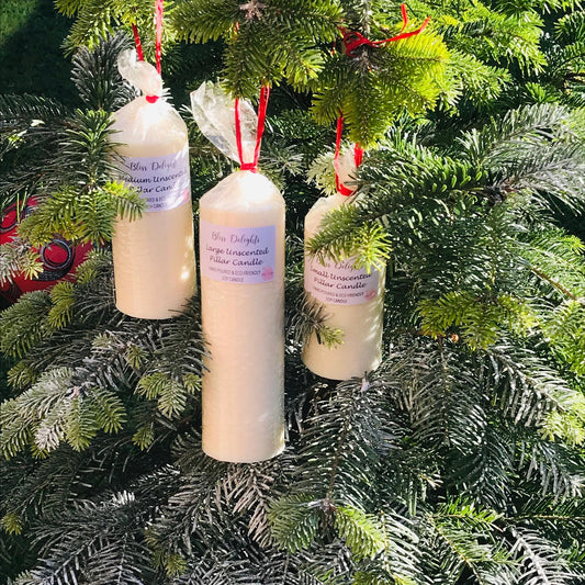 Bliss Delights Soy Pillar Candle | Vegan Unscented Pillar Candle