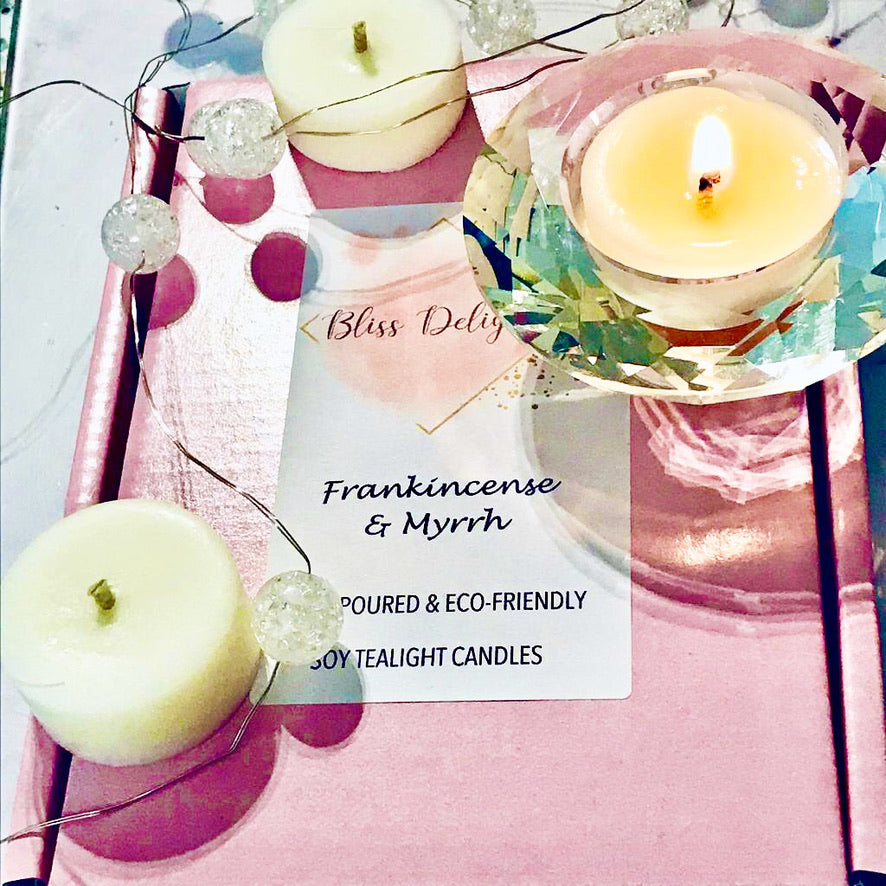 Bliss Delights Frankincense & Myrrh Refill Tealights | Vegan Soy