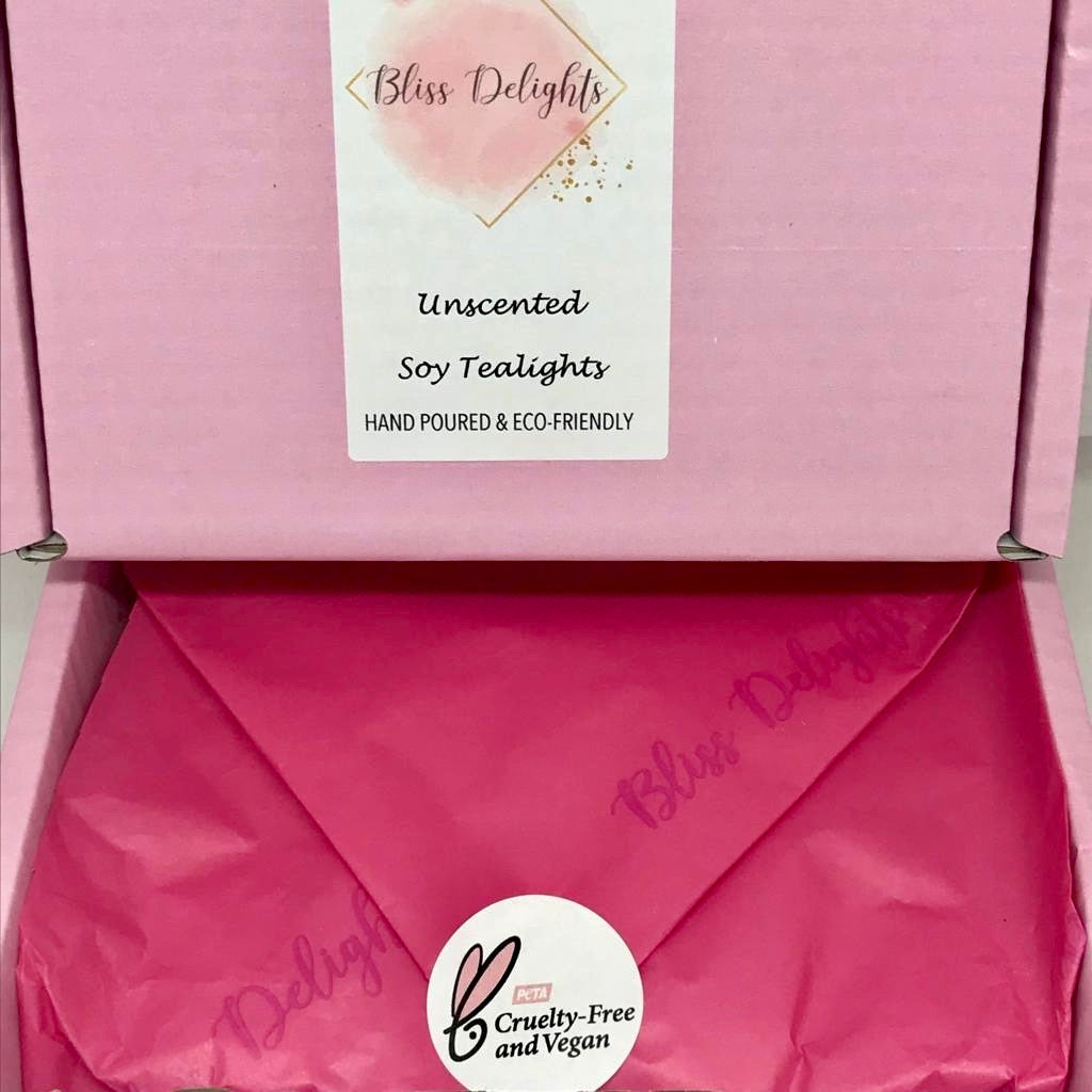 Bliss Delights Unscented Soy Tealights | Eco-Friendly Refill Tealights