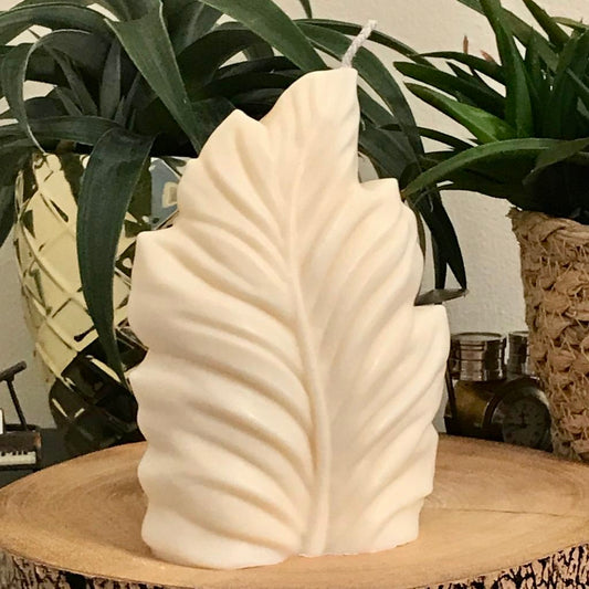 Bliss Delights Feather Soy Pillar Candle Unscented