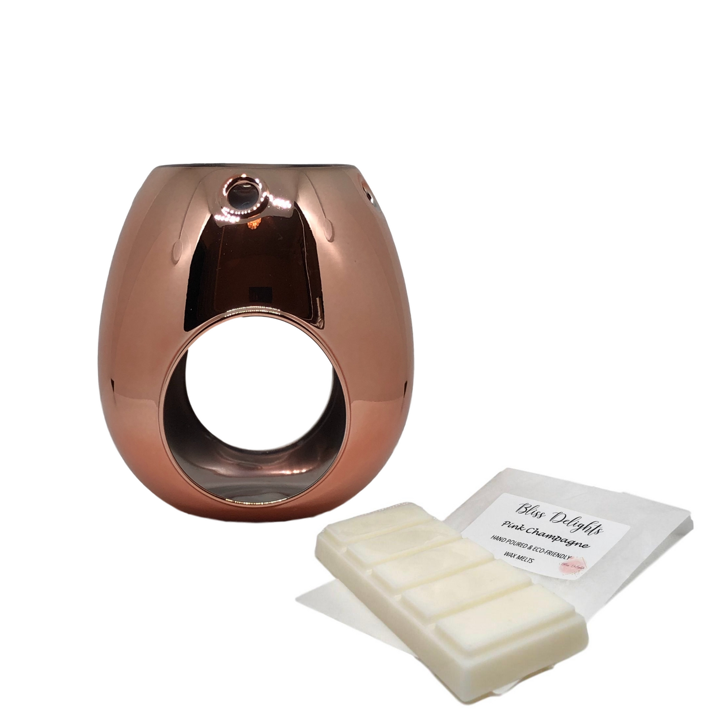 Copper/ Rose Gold Metallic Wax Melt Burner - Bliss Delights