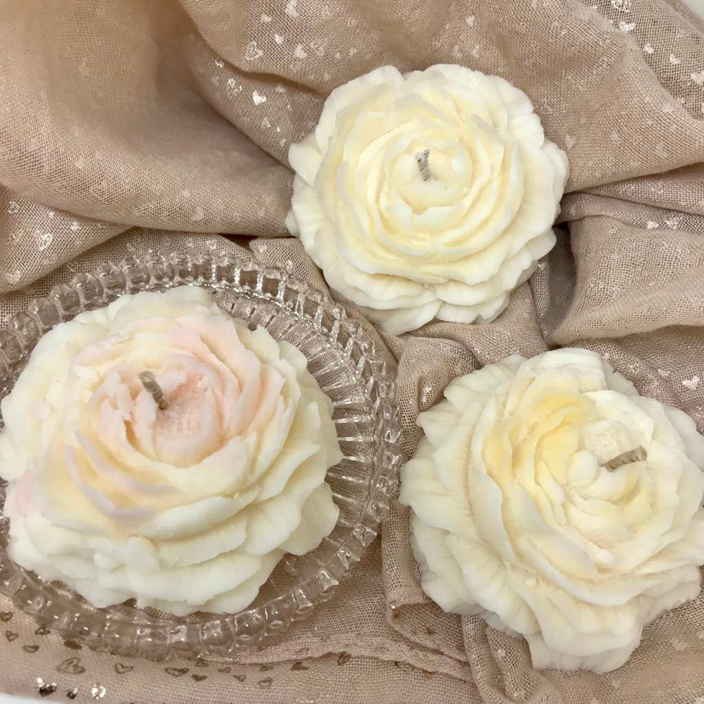 Bliss Delights Set of 3 Peony Candles | Vegan Soy Tealights