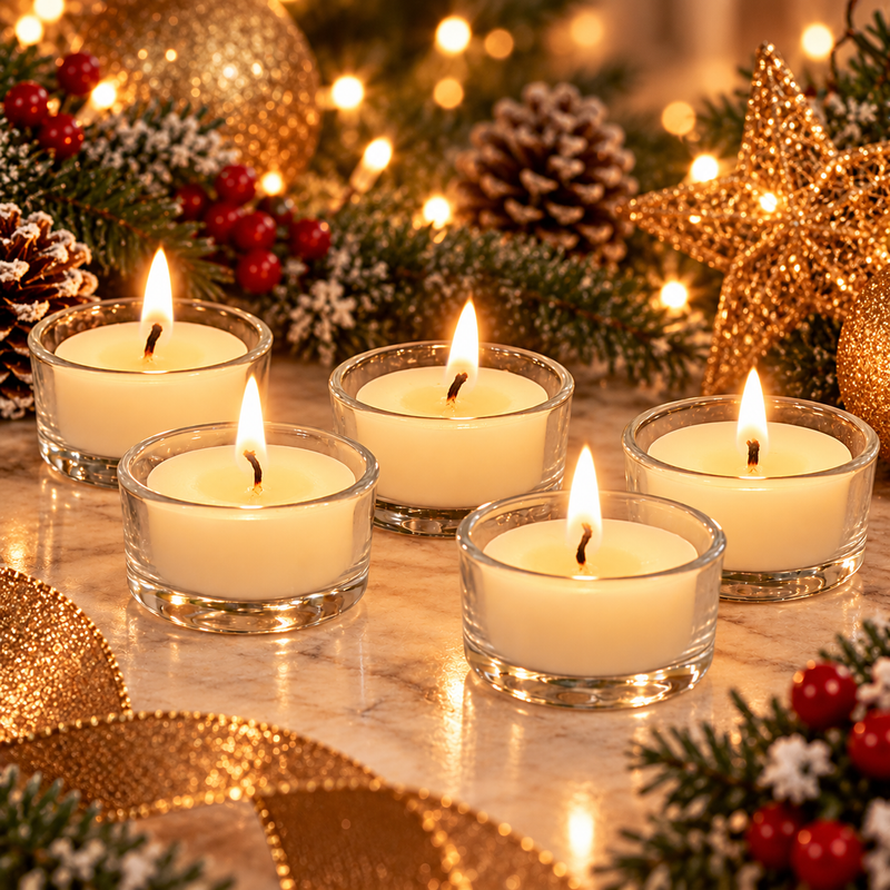 Bliss Delights Unscented Soy Tealights Holders - Five