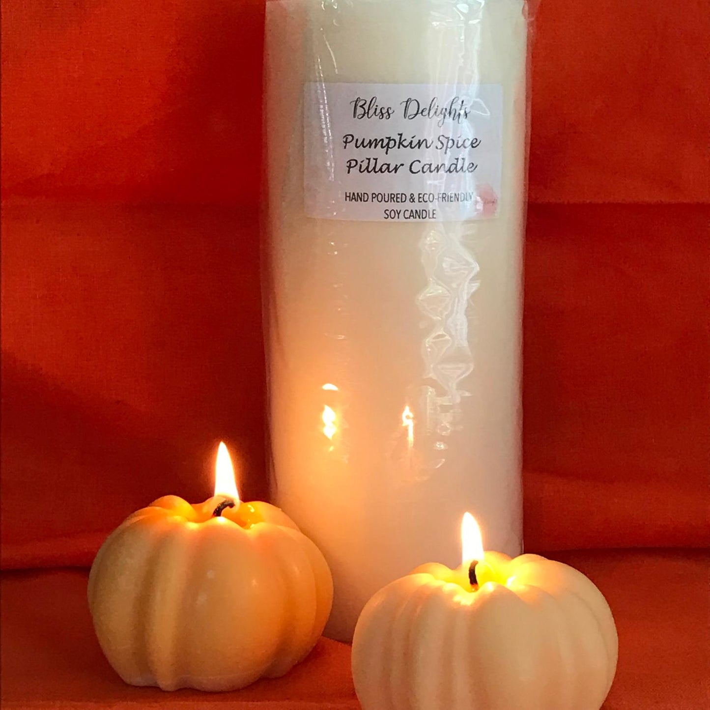 Bliss Delights Pumpkin Soy Pillar Candle