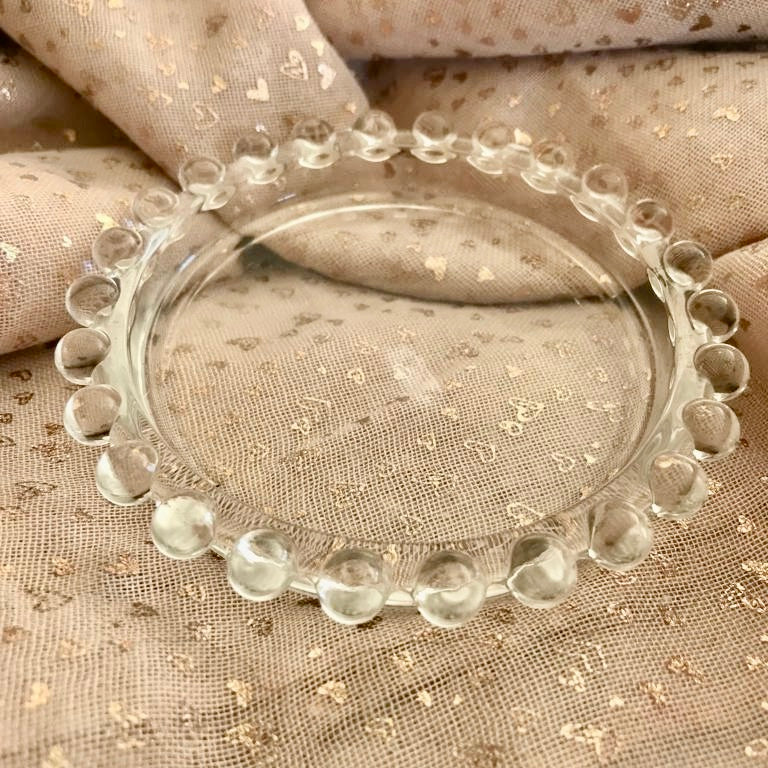 Beaded Glass Candle Plate
