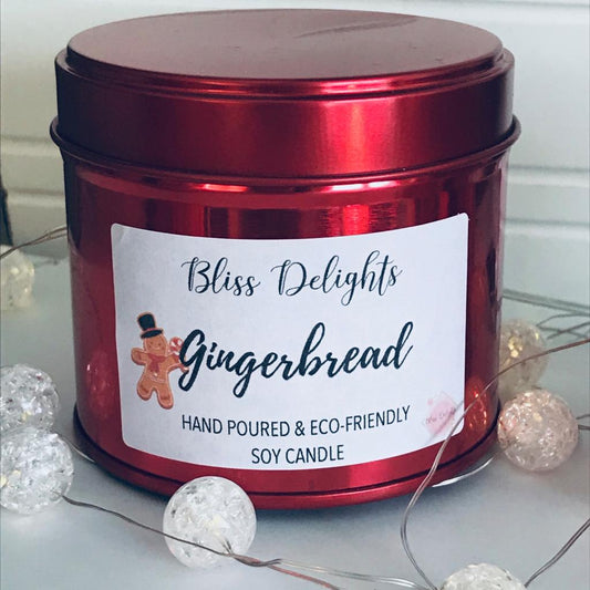 Bliss Delights Gingerbread Scented Candle | Vegan & Eco-Friendly