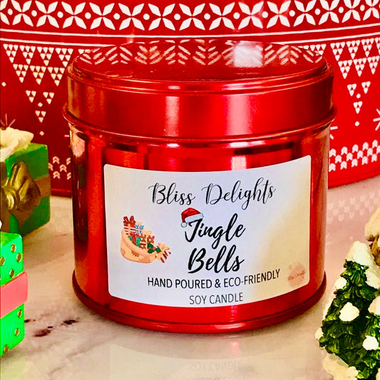 Bliss Delights Jingle Bells Scented Christmas Candle | Soy Candle