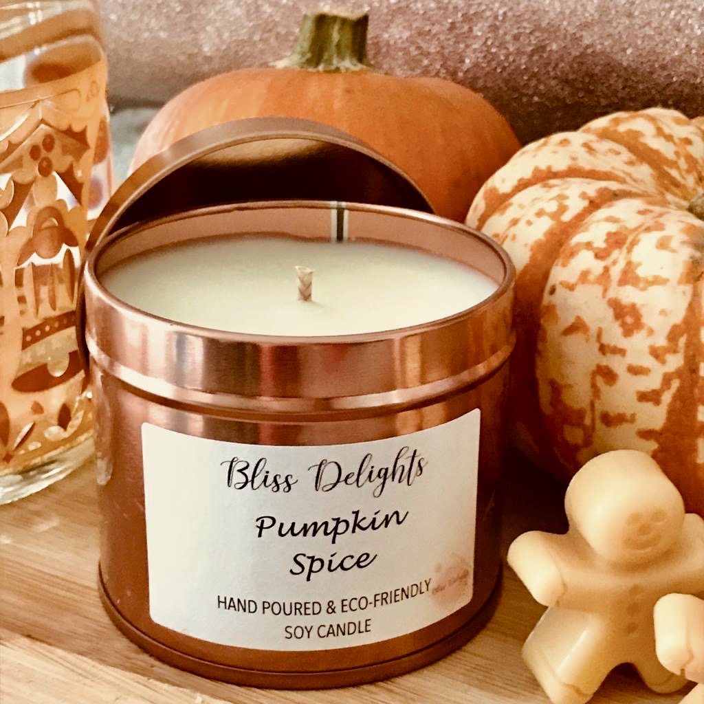 Bliss Delights Pumpkin Spice Scented Candle | Vegan & Eco-Friendly