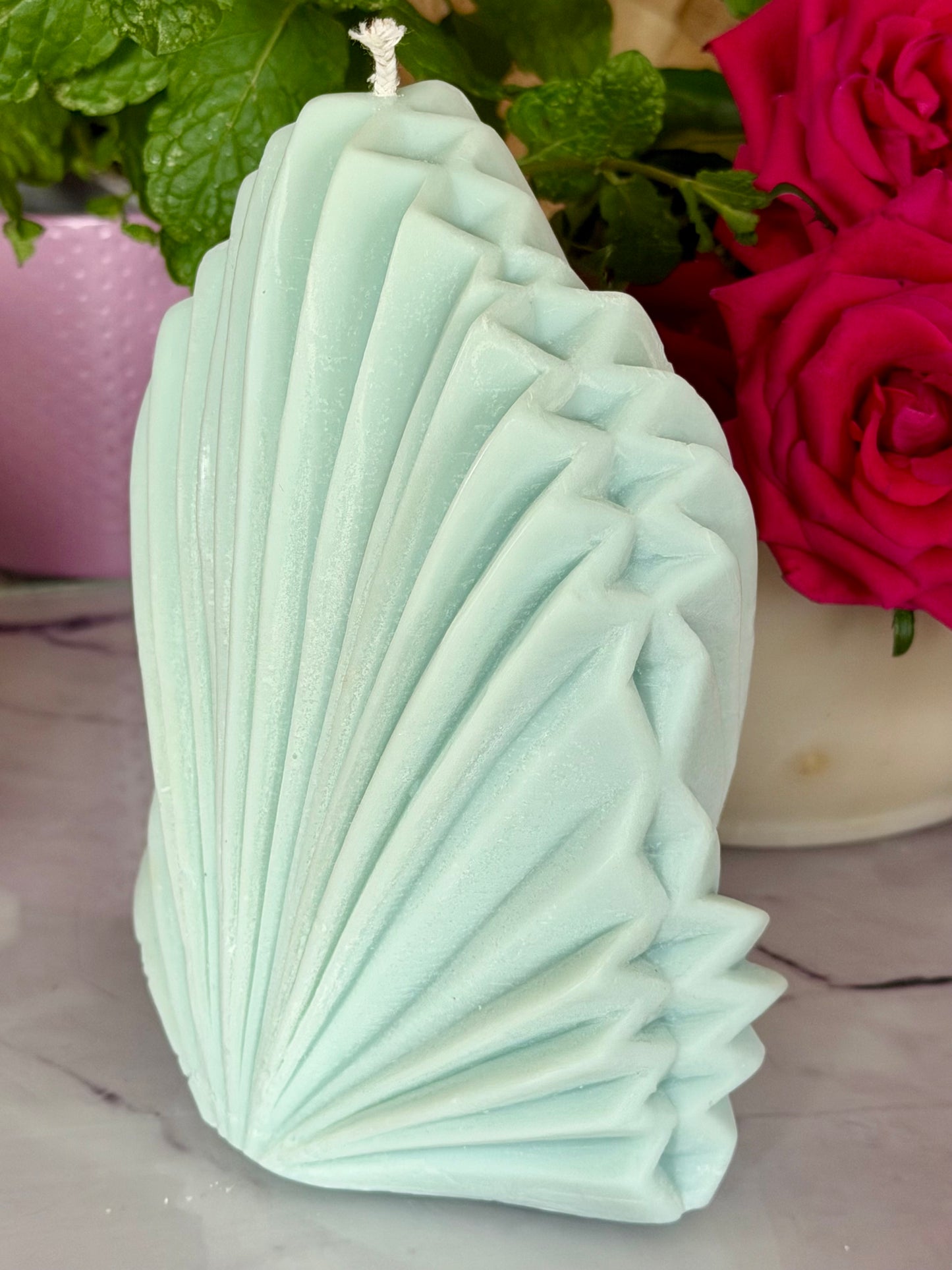 Shell Soy Pillar Candle Unscented