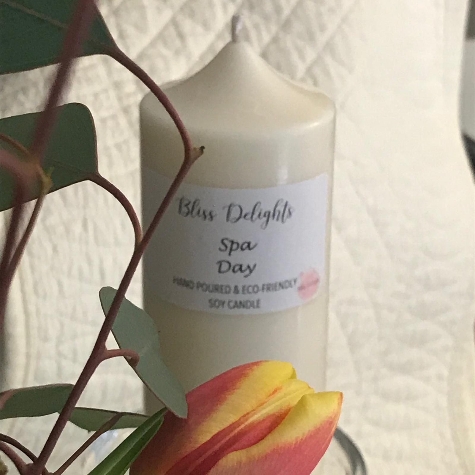 Bliss Delights Spa Day Soy Pillar Candles | Vegan Plastic Free