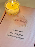 Bliss Delights Unscented Soy Tealights | Eco-Friendly Refill Tealights