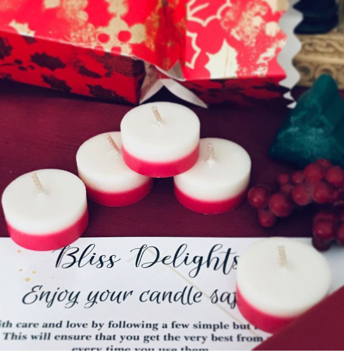 Bliss Delights Very Merry Morning Tealights | Eco-Friendly Soy Candles