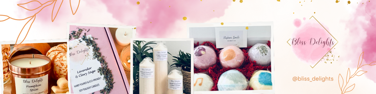 Bliss_Delights_Handmade_Soaps_Bath_Bombs_Soy_Candles_Tealights_Banner