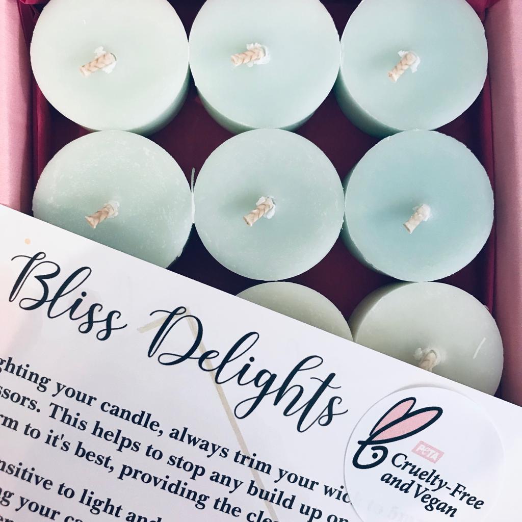  Bliss Delights Eucalyptus & Mint Refill Tealights | Eco & Vegan Soy