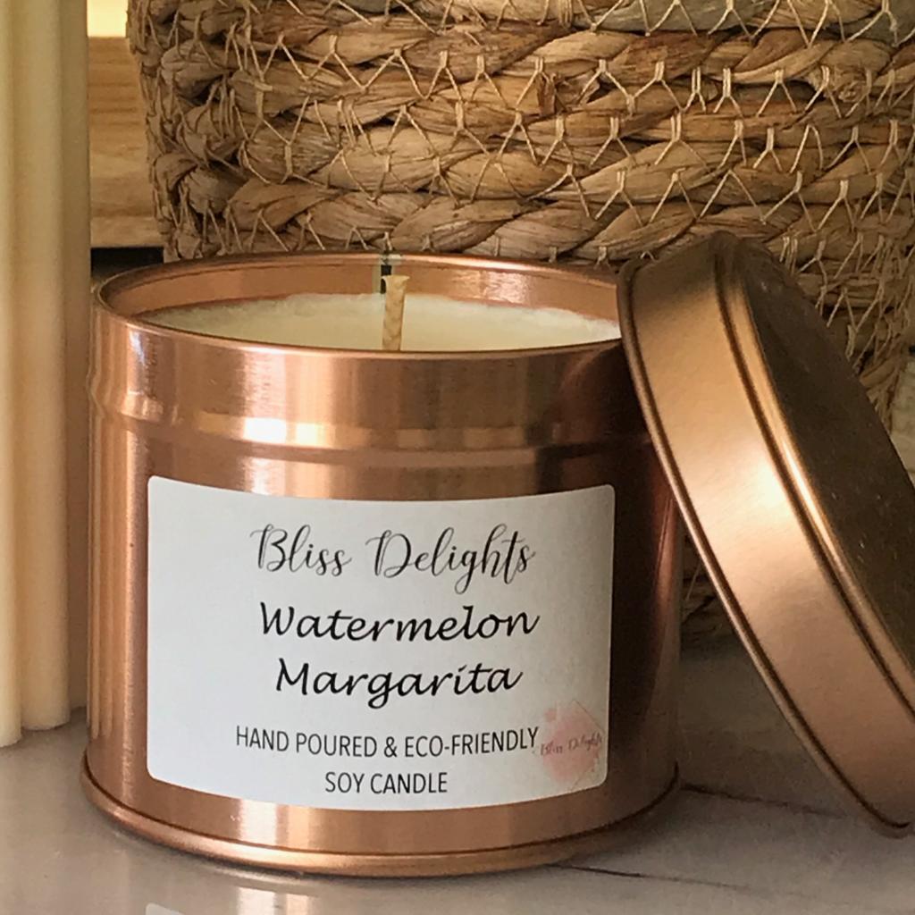 Bliss Delights Watermelon Margarita Scented Candle | Vegan Soy Candle