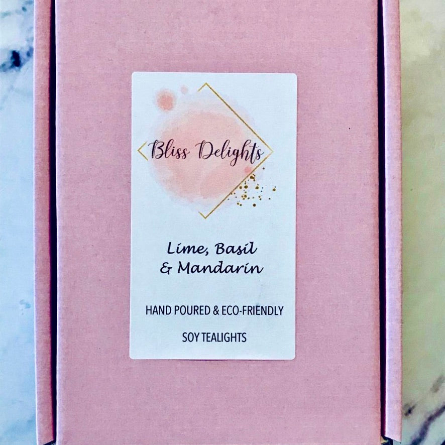 Bliss Delights Lime, Basil & Mandarin Soy Tealights | Zero Waste