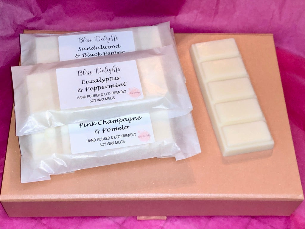 Bliss Delights Christmas Soy Wax Melt Gift Box - 5 Scents Gift Wrapped