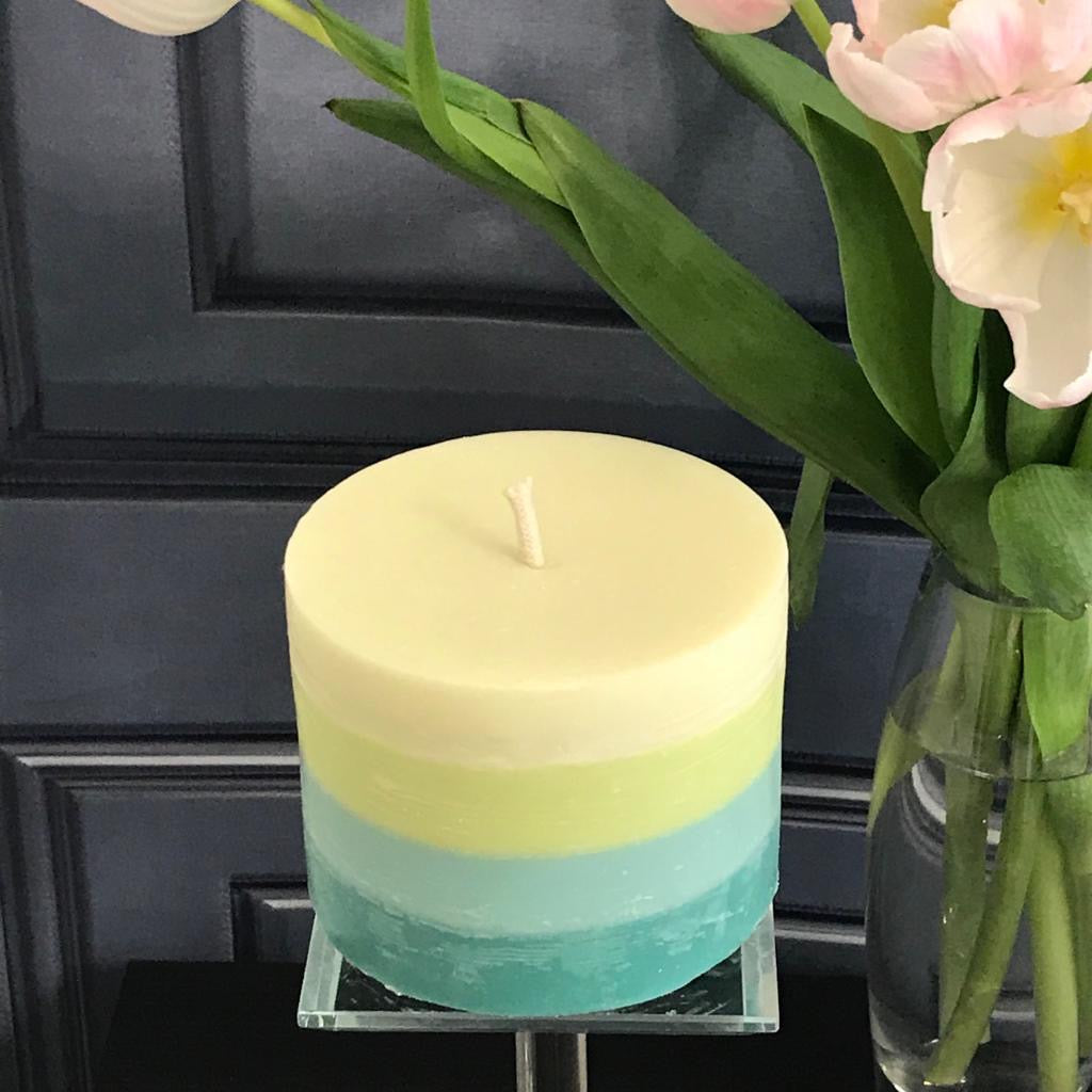 Bliss Delights Rainforest Aesthetic Ombre Soy Pillar Candles | Cruelty Free & Vegan