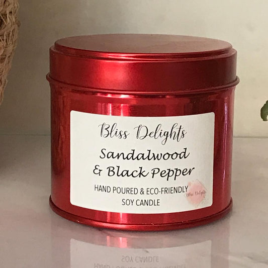 Bliss Delights Sandalwood & Black Pepper Soy Candle
