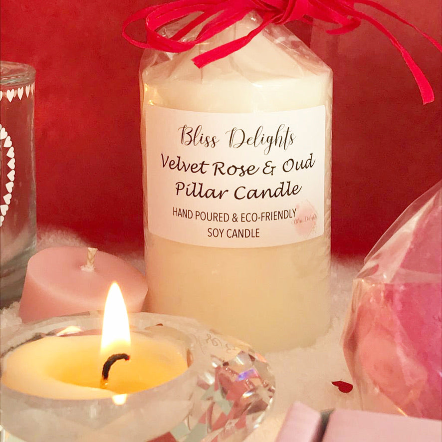 Bliss Delights Velvet Rose Soy Candle & Bath Bomb Gift Set | Vegan Gift