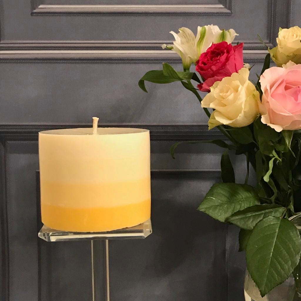 Bliss Delights Sunburst Ombre Soy Pillar Candle