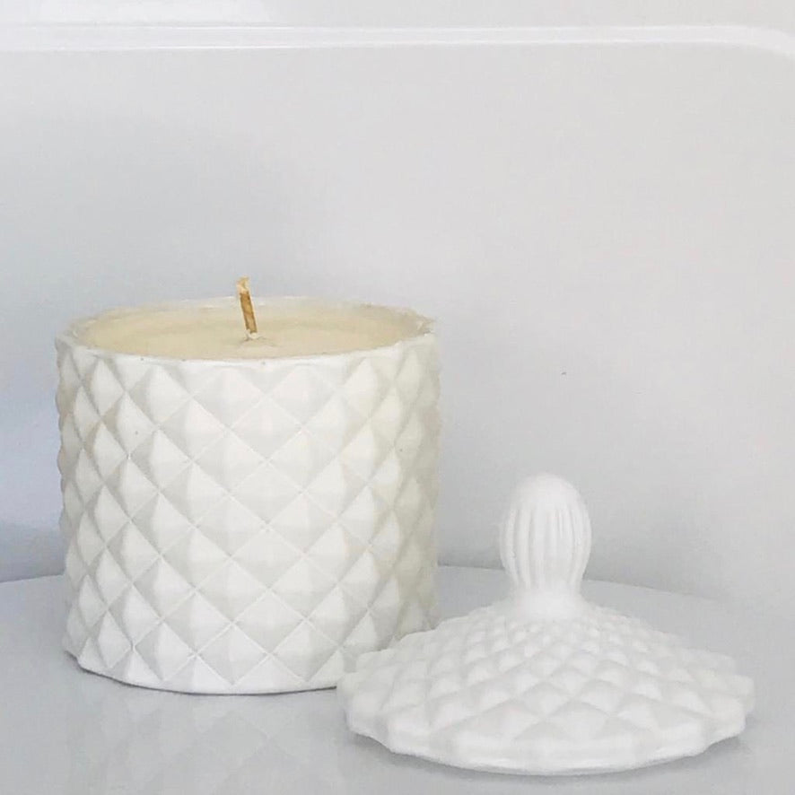Bliss Delights White Diamond Candles | Eco & Vegan Soy Candle GEO