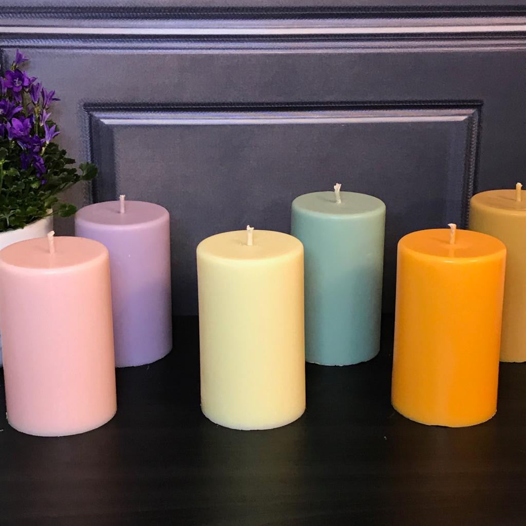 Coloured Soy Pillar Candles