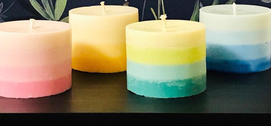 Bliss Delights Aesthetic Ombre Soy Pillar Candles | Cruelty Free & Vegan