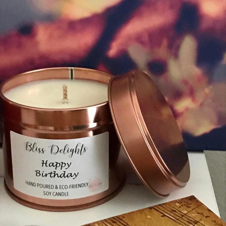 Bliss Delights Happy Birthday Candle | Vegan Soy Candle Birthday Gift
